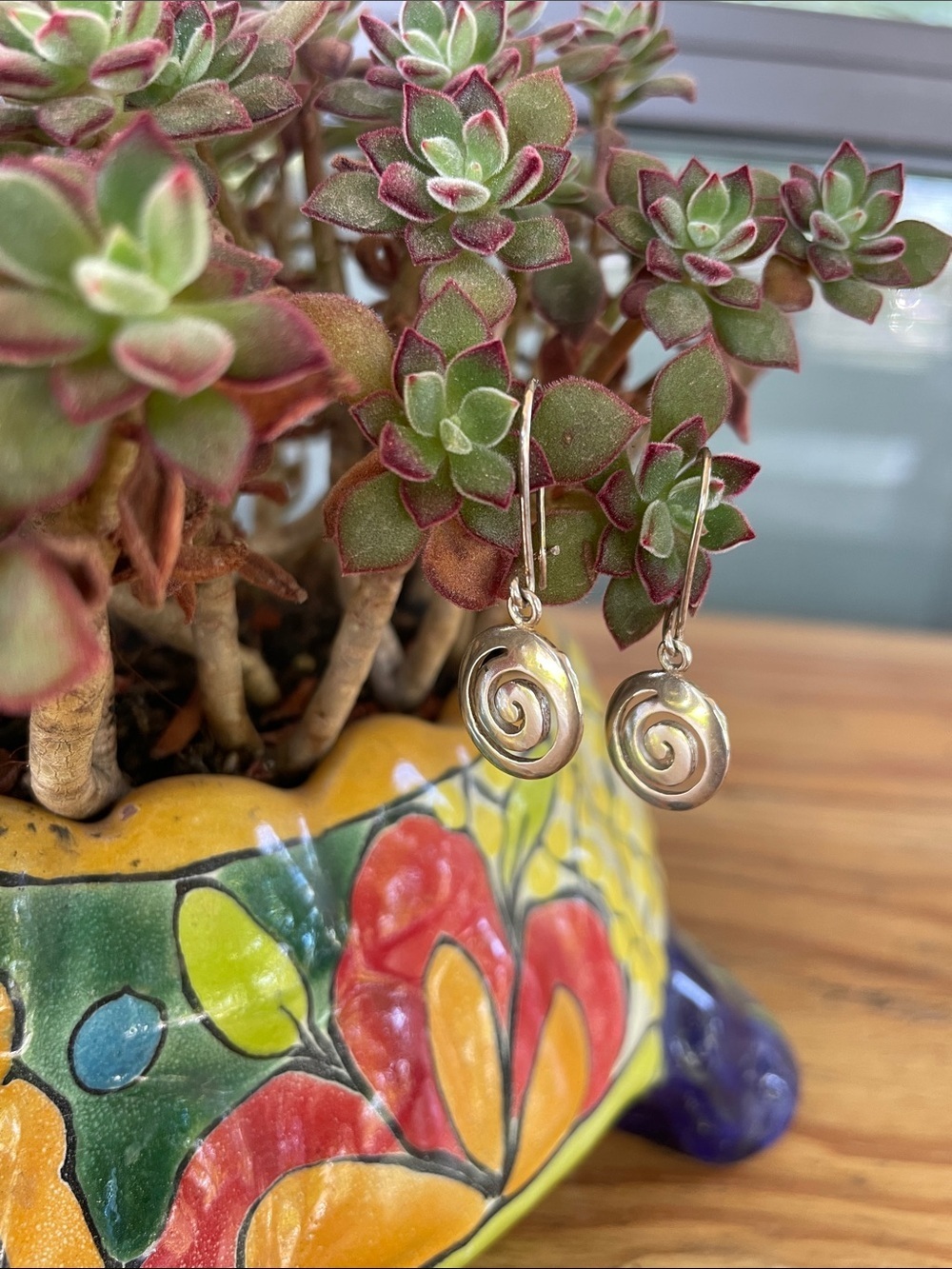 Greek Spiral 925 Sterling Silver Earrings Round Curly